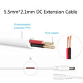 2pcs 2m/6.56Feet DC Extension Cable, 12V DC Power Adapter Plug Extension Cord 5.5mm x 2.1mm Male to Female Extension Wire for DC 12V Power