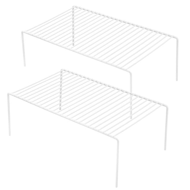Cabinet Storage Shelf Rack Set of 2, Medium (13 X 9.4 Inch) Rustproof Metal Wire Kitchen Cabinet Organizer and Storage, 