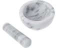 Greenco Mortar and Pestle Set, White Marble Stone Mortar and Pestle Grinding Bowl, Small 4.5 Inches, Kitchen Essential for Spices, Guacamole and