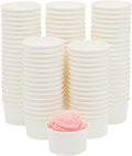 Juvale Ice Cream Cups - 8 oz, White, 100 Count - Disposable Paper Dessert & Sundae Cups & Ice Cream Bowls for Sundae Bar 100 Count (Pack of 1)