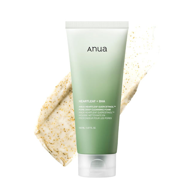ANUA Heartleaf Quercetinol Pore Deep Cleansing Foam, Facial Cleanser, for Double Cleansing, BHA, Hyaluronic Acid, Glycer