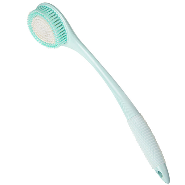 BEDELITE Back Scrubber for Shower, Long Handle 16.4 Inches, Blue, 1 Pack | Soft Back Brush for Shower, Exfoliating Scrubber, Non-Slip Curved Long
