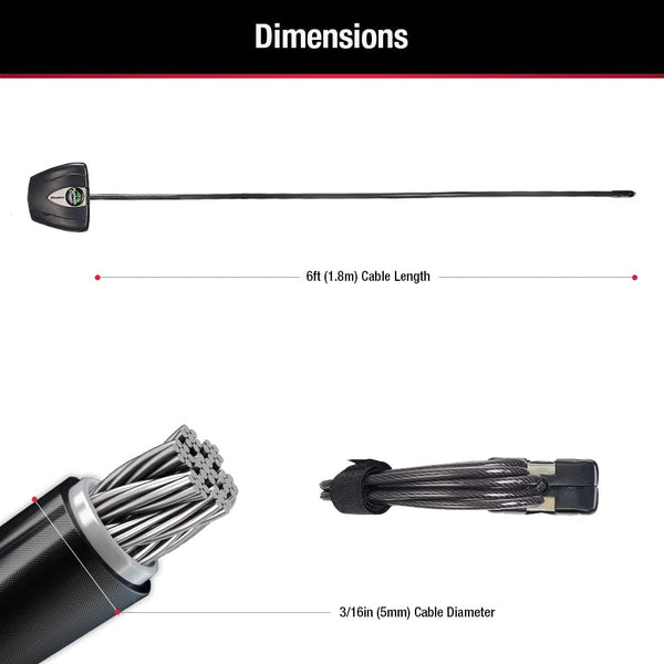 Master Lock Black Python Bike Lock with Key, Adjustable Metal Cable Lock has a Weather Resistant Vinyl Coating for Outdoor Equipment, Bicycles, 6