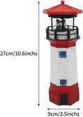 Solar Lighthouse Outdoor Solar Rotating LED Lighthouse Light Waterproof Lighthouse Statue Decorative LED Rotating Lamp for Garden Landscape