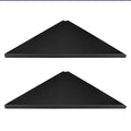 evron Corner Mounting Shelf Set of 2 – Easy to Install Floating Wall Shelves with Wood Grain Finish, Durable and Waterproof ABS Plastic for
