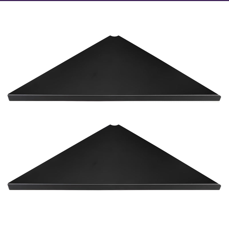 evron Corner Mounting Shelf Set of 2 – Easy to Install Floating Wall Shelves with Wood Grain Finish, Durable and Waterproof ABS Plastic for
