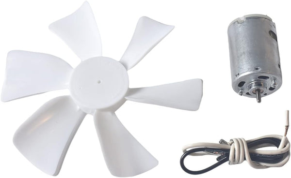 MERZHCHARE 6 inch RV Vent Fan, 12V D-Shaft RV Fan Motor with White Fan Blade, RV Exhaust Fan with 2 Screws 2 Zip Ties and Template for mounting,