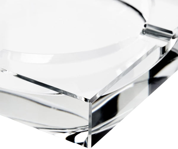 Juvale Crystal Glass Ashtray - 7 x 7 x 1.5 in, Clear Classic Square - Indoor Ashtray for Smokers, Decorative Smoke Tray with 4 Cigar Rests 7x7x1.5