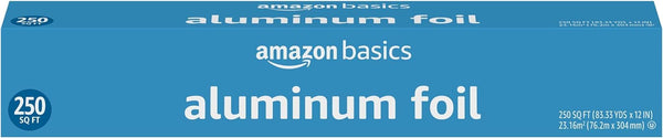 Amazon Basics Aluminum Foil for Everyday Use, Cooking and Wrapping, 250 Sq Ft, Pack of 1 (Previously Solimo) 250 Sq Ft (Pack of 1)