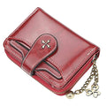 Small Wallet for Women Zip Bifold Vintage Wallet Goth Purse Mini Leather Cash Wallets with Zipper Coin Pocket (Red,Small)