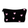 Cute Travel Makeup Bag Cosmetic Bag Small Pouch Gift for Women (Pink Heart)