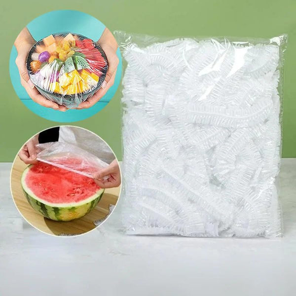 300PCS Elastic Food Covers Fresh Keeping Bags Disposable Stretchable Bowl Covers Universal Kitchen Wrap Seal Bags for Food Storage Bread Proofing
