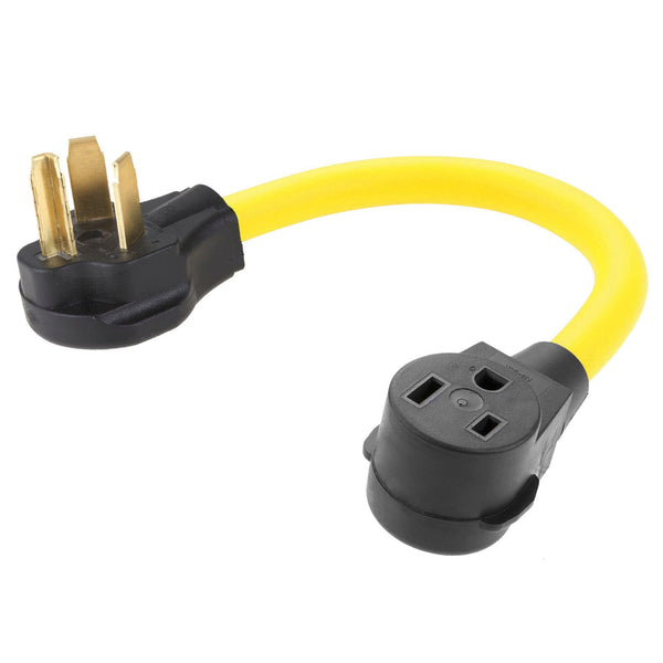 NEMA 10-30P to 6-50R Welding Adapter Cord, STW 10AWG/3C 1.5 FT | 30 Amp 3 Prong Male Plug to 50 Amp Female Connector, Fit for Welder Machine Cord