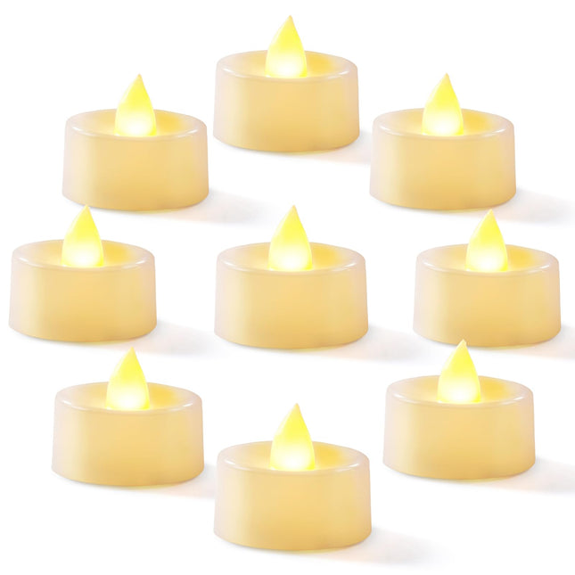 Homemory 12-Pack Flameless LED Tea Lights Candles Battery Operated, 200+Hour Fake Electric Candles Tealights for Votive,