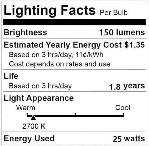 Lava Lamp Bulb, 6 Pack 25 Watt Lava Lamp Light Bulb, S11 E17 Base 120 Volt Lava Lamp Replacement Bulb for 14.5 Inch Glitter and Lava Lamps -