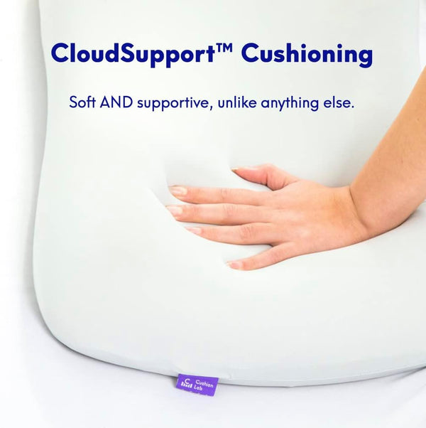 C CUSHION LAB Deep Sleep Pillow, Patented Ergonomic Contour Design for Side & Back Sleepers, Orthopedic Cervical Shape Gently Cradles Head &