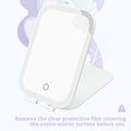 Travel Makeup Mirror, Portable Mirror with 3 Adjustable Light Settings, USB-Rechargeable Vanity Mirror with Lights，Gift for Women and Girls White