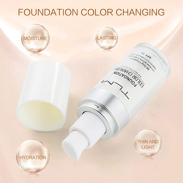 5PCS TLM Colour Changing Foundation Makeup Set Matte Liquid Full Coverage Oil Control Breathable Invisible Cover Concealer Foundation with Face
