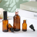 3 Pc Brown 30ml Glass Essential Oil Roller Bottles Refillable Roll on Bottles Empty Deodorant Bottle Containers Rollerball Bottles Beauty and