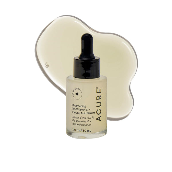 Acure Brightening 2% Vitamin C & Ferulic Acid Serum - Anti Aging - 1 fl oz 1 Fl Oz (Pack of 1)