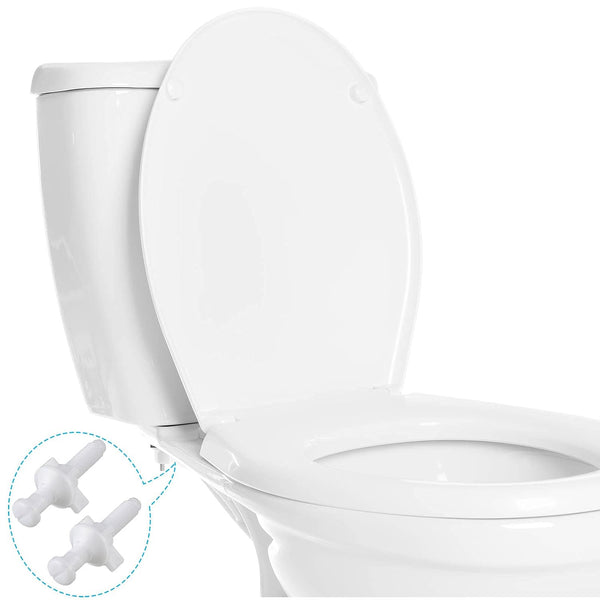 Jetec 2 Pieces Toilet Seat Screws Replacement Kit Plastic Bolts with Plastic Nuts and Washers Parts Kit for Fixing the Top Toilet Seat, White 2 White