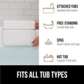 GORILLA GRIP Bath Pillow for Tub, Strong Suction Cups, Luxury Bathtub Pillows, Headrest Neck and Back Support, Relaxing Hot Tub and Home Spa