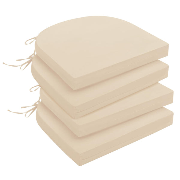 downluxe Outdoor Chair Cushions Set of 4 for Patio Furniture, Water-Resistant Patio Chair Cushions with Ties, High Density Foam Outdoor Seat