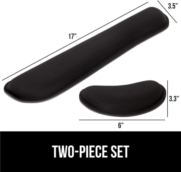 GORILLA GRIP Silky Gel Memory Foam Wrist Rest for Computer Keyboard, Mouse, Ergonomic Design for Typing Pain Relief, Desk Pads Support Hand and