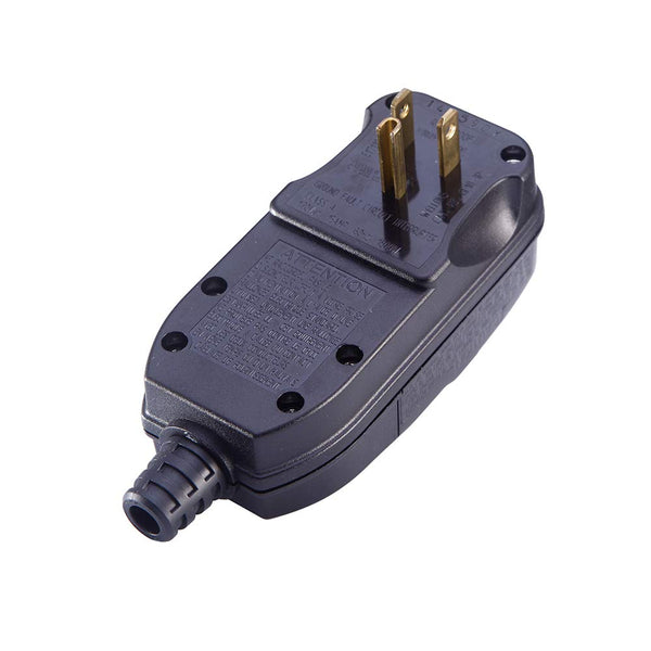 Replacement GFCI Plug 15Amp 3 Prong 120V | for Pressure Washer Pool Pump etc., Circuit Breaker, Outdoor Waterproof, Auto-reset