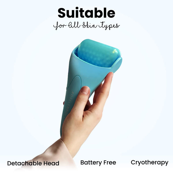 ROSELYNBOUTIQUE Ice Roller for Face Wrinkles Fine Lines Puffiness Stick Massager Facial Skin Care Tools Self Care Gifts for Men Women (Blue)