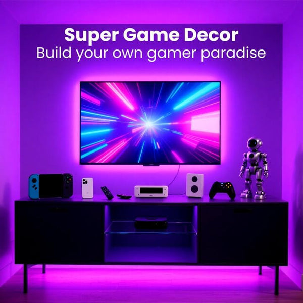 VOLIVO LED Lights for TV, 16.4FT Led Backlight for 45-85 inch TVs, Bluetooth RGB LED Lights Behind Television with Remote, USB Powered, Color