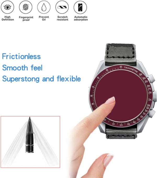 Compatible for Swatch MoonSwatch Screen Protector, HD Full Coverage Invisible TPU Screen Protector Compatible for Swatch Speedmaster Moonswatch (3PCS)