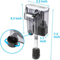 DaToo Aquarium Hang On Filter Small Fish Tank Hanging Filter Power Waterfall Filtration System DTXP-03B (3 to 10 gallons)