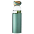 21oz Borosilicate Glass Water Bottles with Silicone Non-Slip Sleeve & Leak-Proof Lid-Reusable Drink Bottle for Office,Travel,Gym,Hiking-BPA