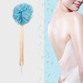 Loofah Back Scrubber, Wooden Handle Bath Sponge Lufa Shower Brush, Soft Nylon Mesh Back Cleaner Washer, Body Brush for Women Kids Bathroom Shower