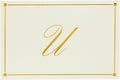 Pipilo Press Envelope Set - 4 x 6 in Ivory, Letter U Monogram, Pack of 24 - Personalized Gold Foil Note Cards & Matching Envelopes - 250 GSM Paper