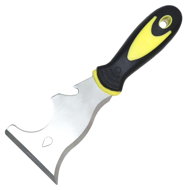 9-In-1 Painter'S Tool, Straight Scraper, Gouger, Roller Cleaner, Curved Scraper, Bottle Opener, Can Opener, Nail Puller,