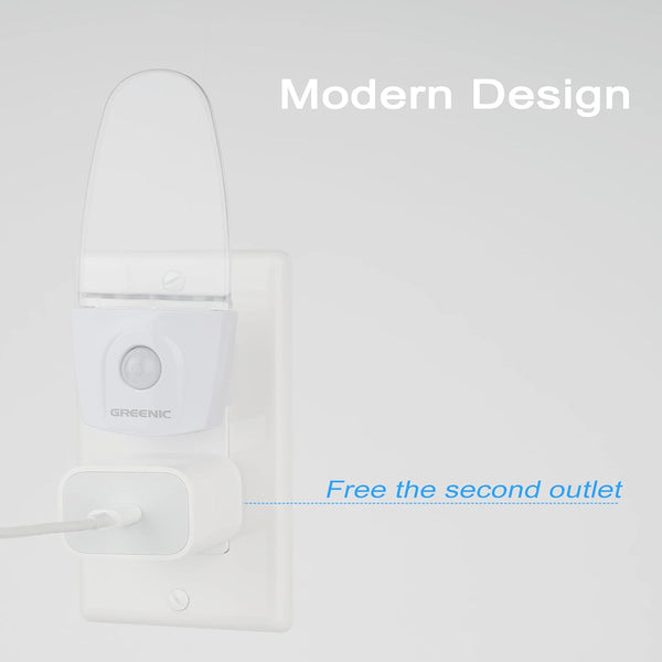 GREENIC Blue Motion Sensor Night Light Plug in 2 Pack, 0.5W LED Motion Detector Night Light Lamp, Automatic Motion Activated Nightlights for