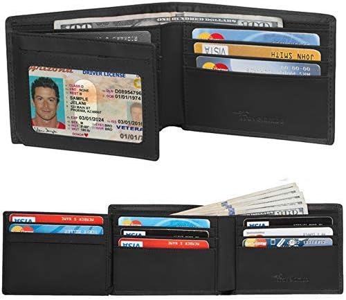 Travelambo Wallet for Men, Trifold RFID Blocking Mens Wallet, 12 Credit Card Hol