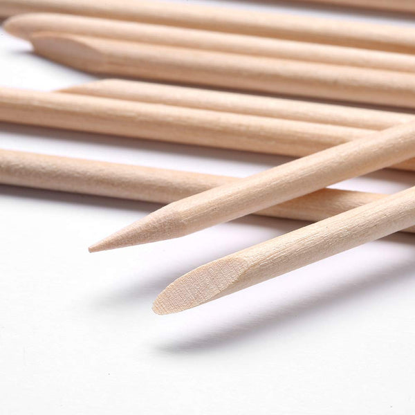 100 Pcs Orange Wood Nail Sticks Double Sided Multi Functional Cuticle Pusher Manicure Pedicure Tool for Manicure Pedicure A-Wood