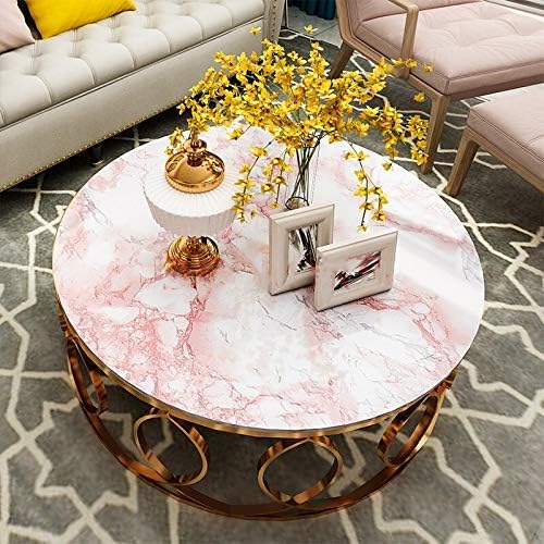Glossy White/Pink Marble Contact Paper for Countertop Granite Wallpaper 15.8"×393" Marble Peel and Stick Wallpaper Self-Adhesive Removable Wall