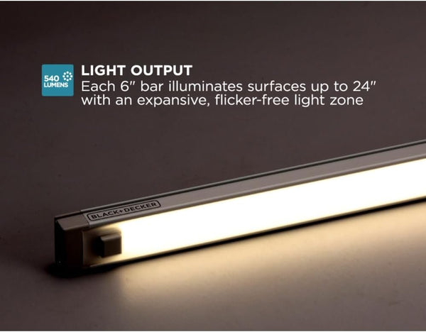 PureOpitcs LED Under Cabinet Lighting Kit, Cool White, Stick up Design, 3-Bars, 6” Each (LEDUC6-3CK), 6