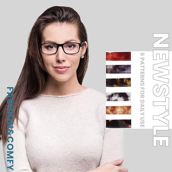 BLS BLUES Reading Glasses for Women/Men Blue Light Blocking, Fashion Readers Anti Eye Strain/Migraine Eyeglasses 6 Packs/Case Mix1 1.0 x