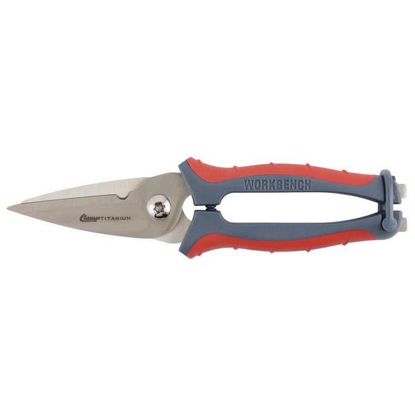 Clauss 20462 8-Inch Spring Assist Titanium Snips, All Purpose Heavy Duty Snips for Thick, Tough Materials