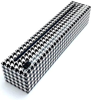 Chicwrap Houndstooth Refillable Plastic Wrap Dispenser - One 12" X 250' Roll of Professional Grade Plastic Wrap - BPA Free and Kosher Certified -