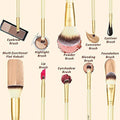 Matto Makeup Brushes 10-Piece Golden Makeup Brush Set with Foundation Powder Mineral Eye Face Make up Brushes Holder