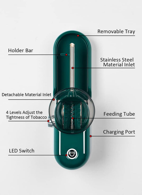 Electric Cigarette Rolling Machine Automatic Electric Cigarette Injector Machine Set with Metal Ashtray Cigarette Tips 3 in 1 Tubes for