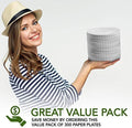 Stock Your Home 9-Inch Paper Plates Uncoated, Everyday Disposable Plates 9" Paper Plate Bulk, White, 300 Count