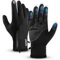 AURUZA Winter Gloves Men Women, Zipper Cycling Gloves Touch Screen, Windproof Warm Gloves Cold Weather, Anti-Slip Sports Gloves for Cycling