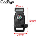 CooBigo 5/8" Compass Whistle Buckle Plastic Paracord Bracelet Outdoor Camping Emergency Survival Travel Kits 10pcs 5/8 Inch Black